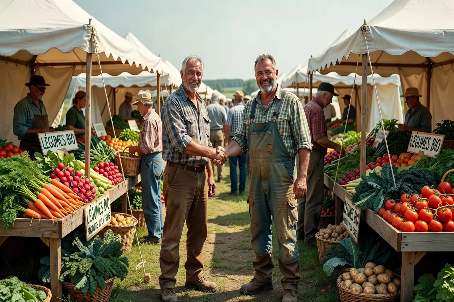 Marché de producteurs en France — rencontre directe avec des agriculteurs paysans locaux