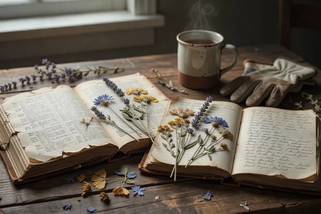 Dictionnaire agricole ouvert sur une table en bois — 50 termes de l'agriculture paysanne et agroécologie