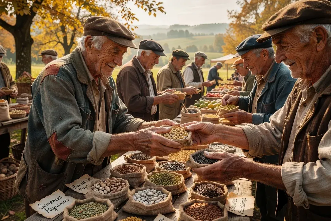 Foire agricole européenne — stands de semences paysannes et de matériel agroécologique