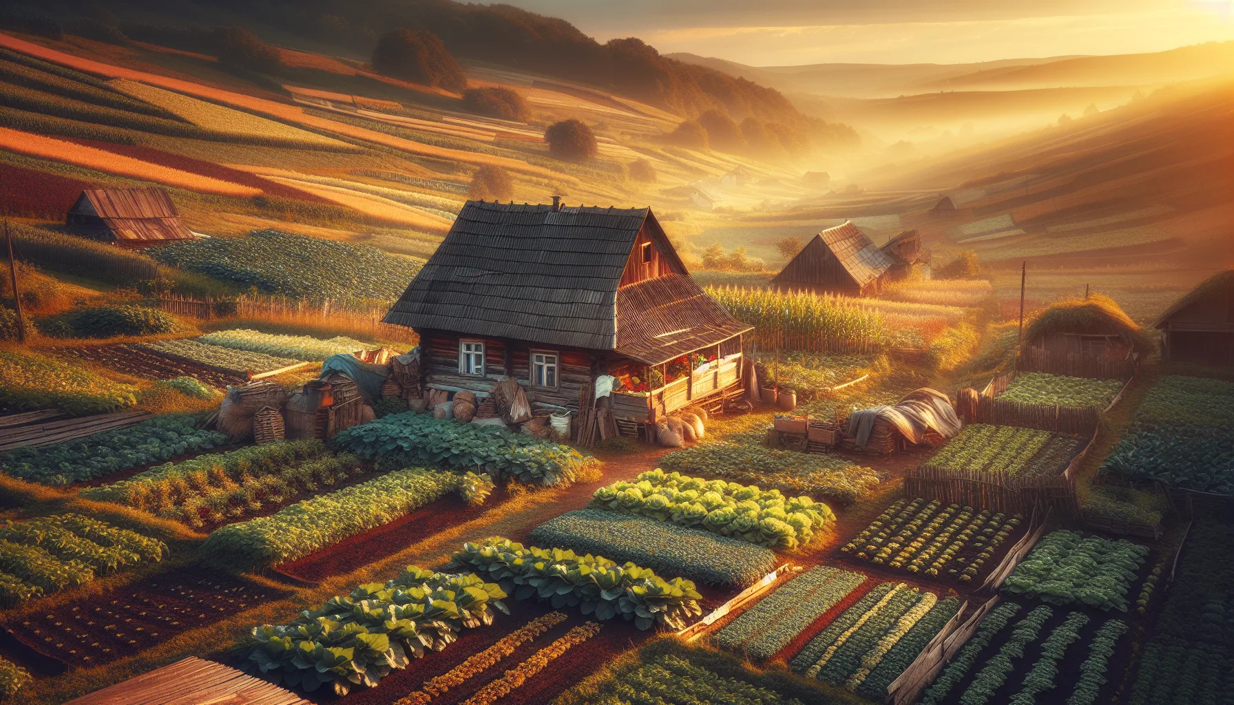 Exploitation agricole diversifiée en polyculture dans l'est de l'Europe